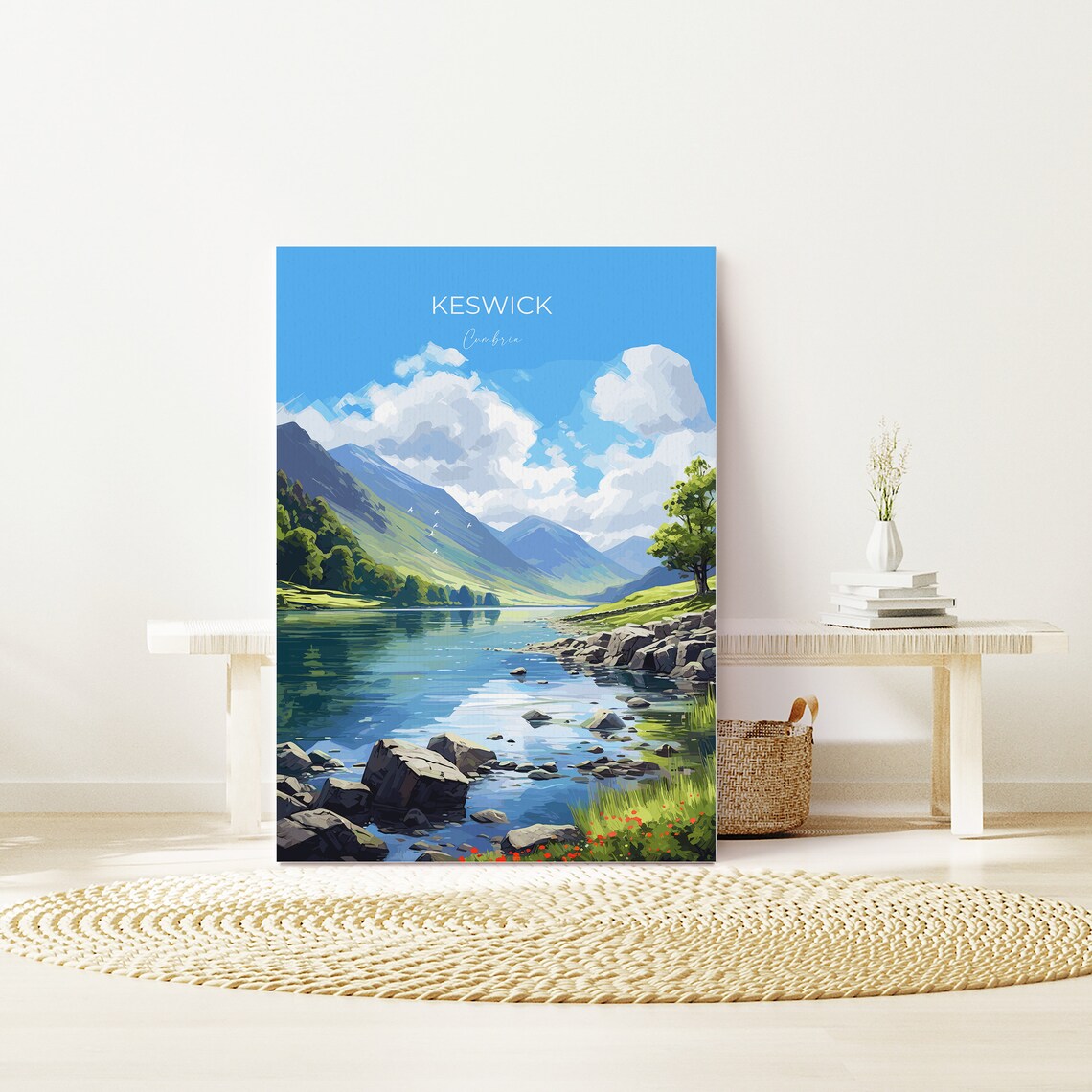 Keswick Travel Poster, England Cumbria Art Print - Image 3