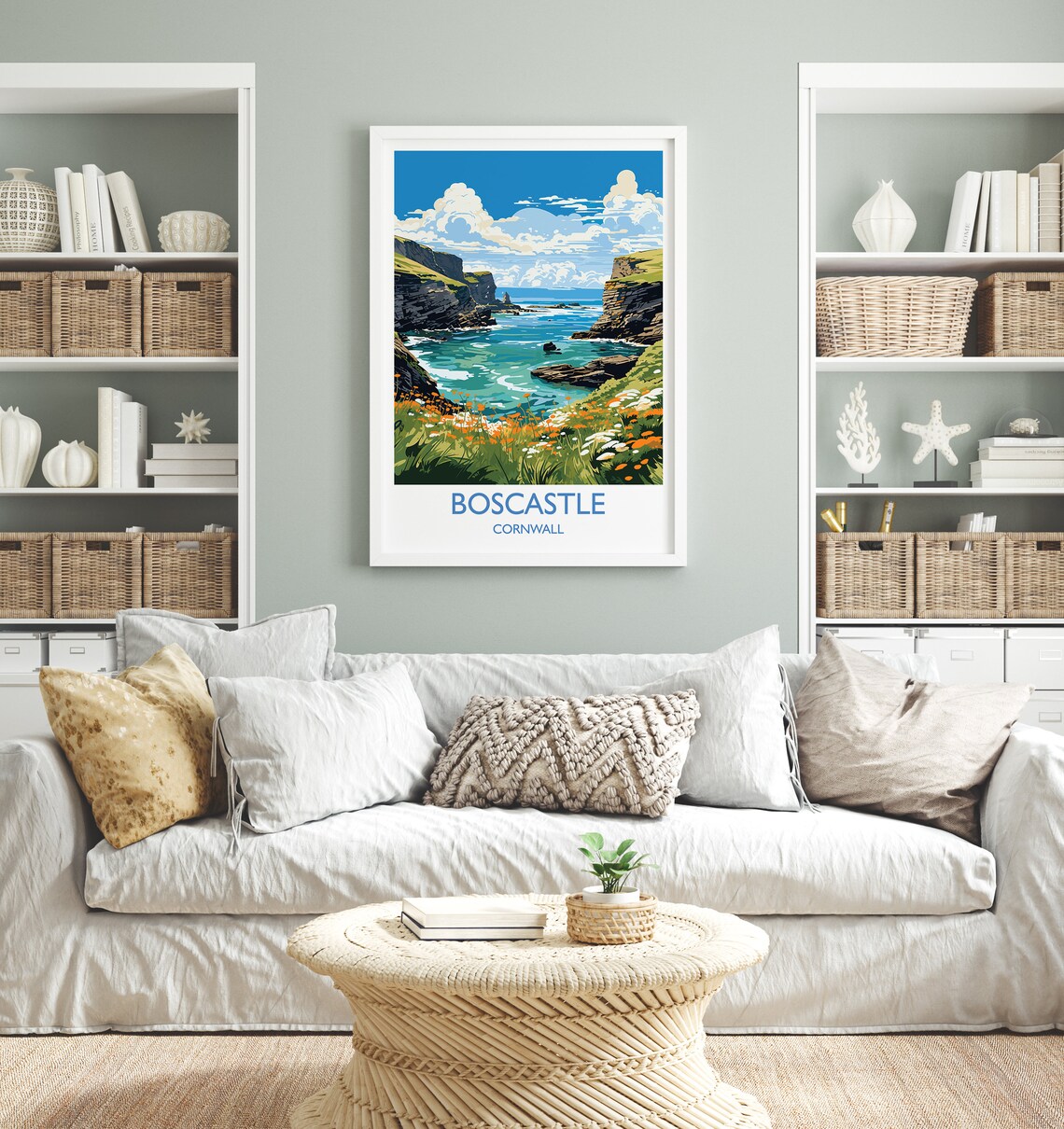 Boscastle Travel Poster, Cornwall England Travel Art - Image 3