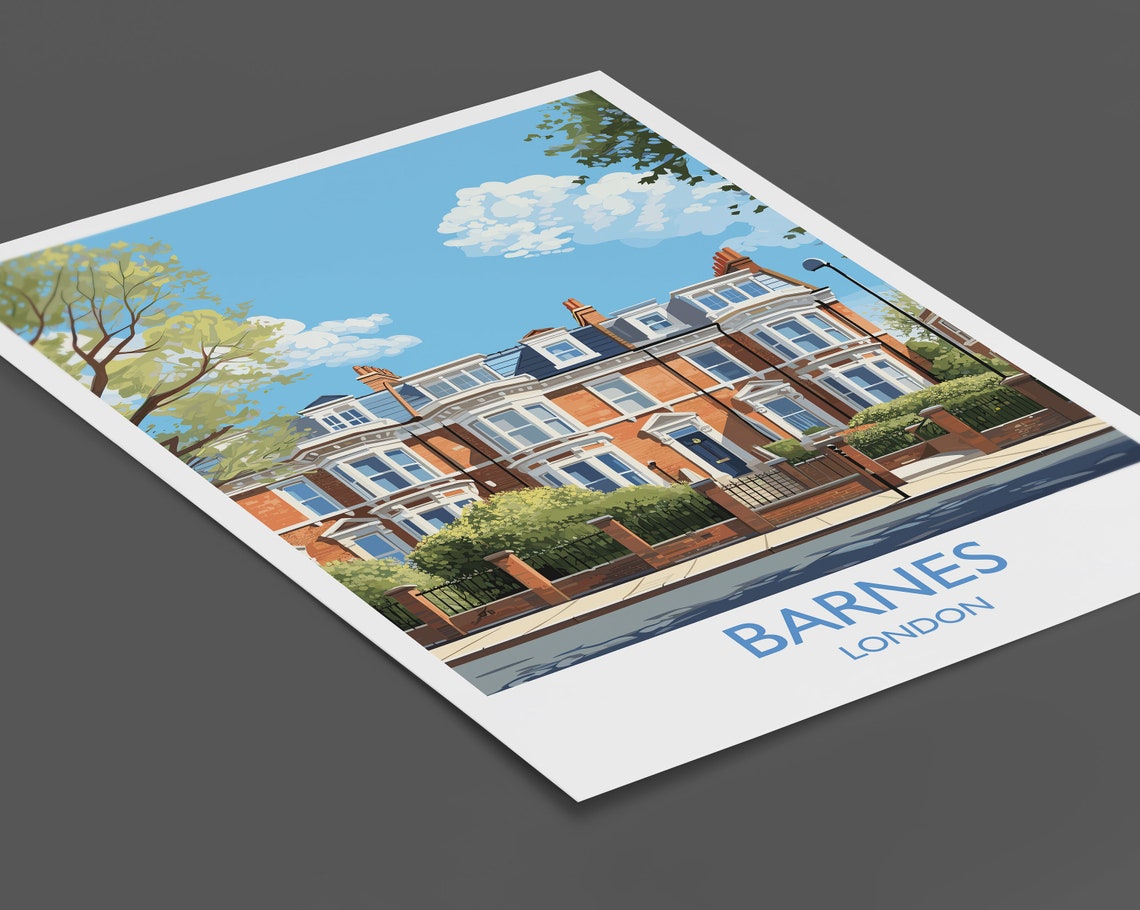 Barnes Travel Poster Travel Print Of Barnes London Poster Barnes Gift Barnes Art London Art Uk Travel Gift - Image 3