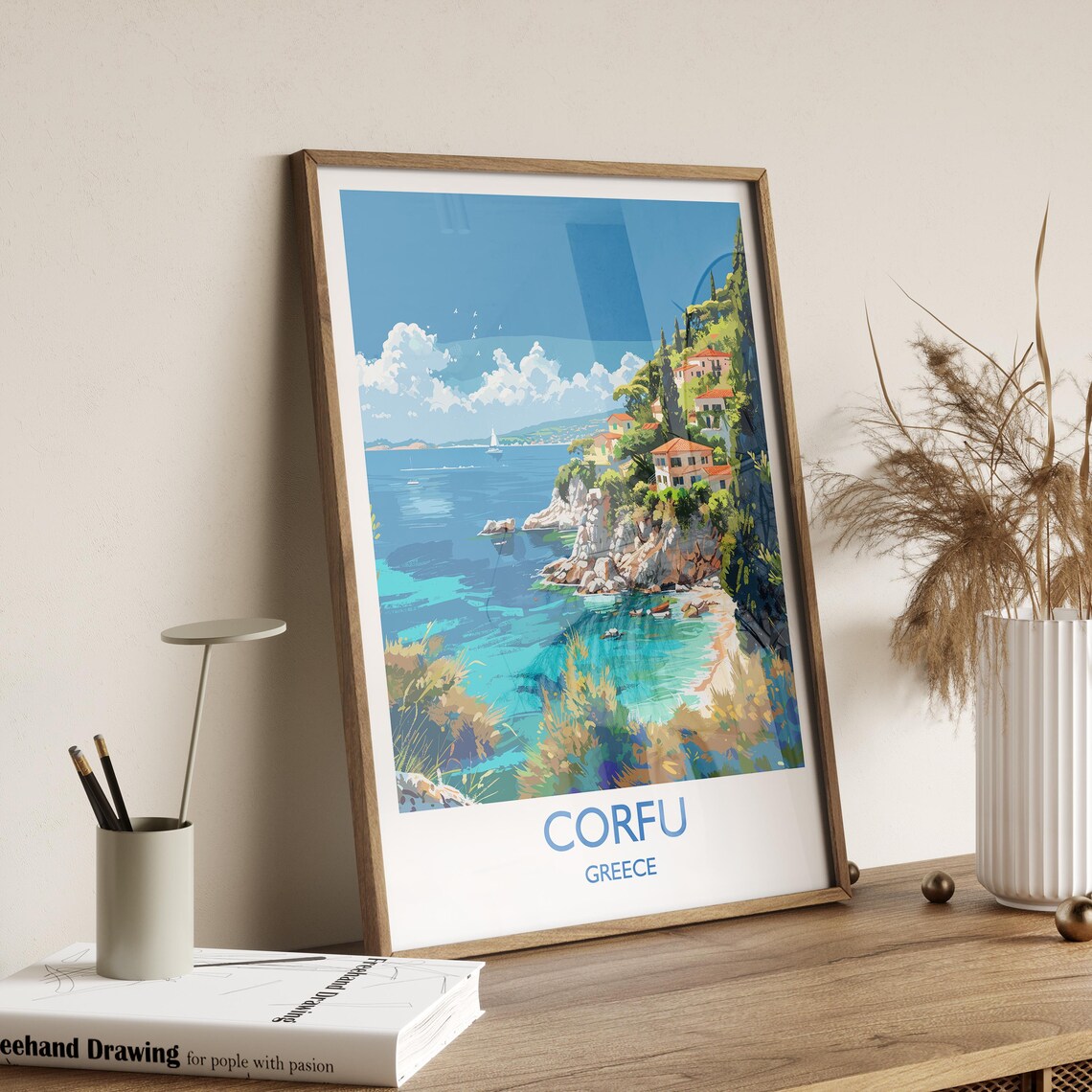 Corfu Travel Poster, Greece Island Wall Art Print - Image 2