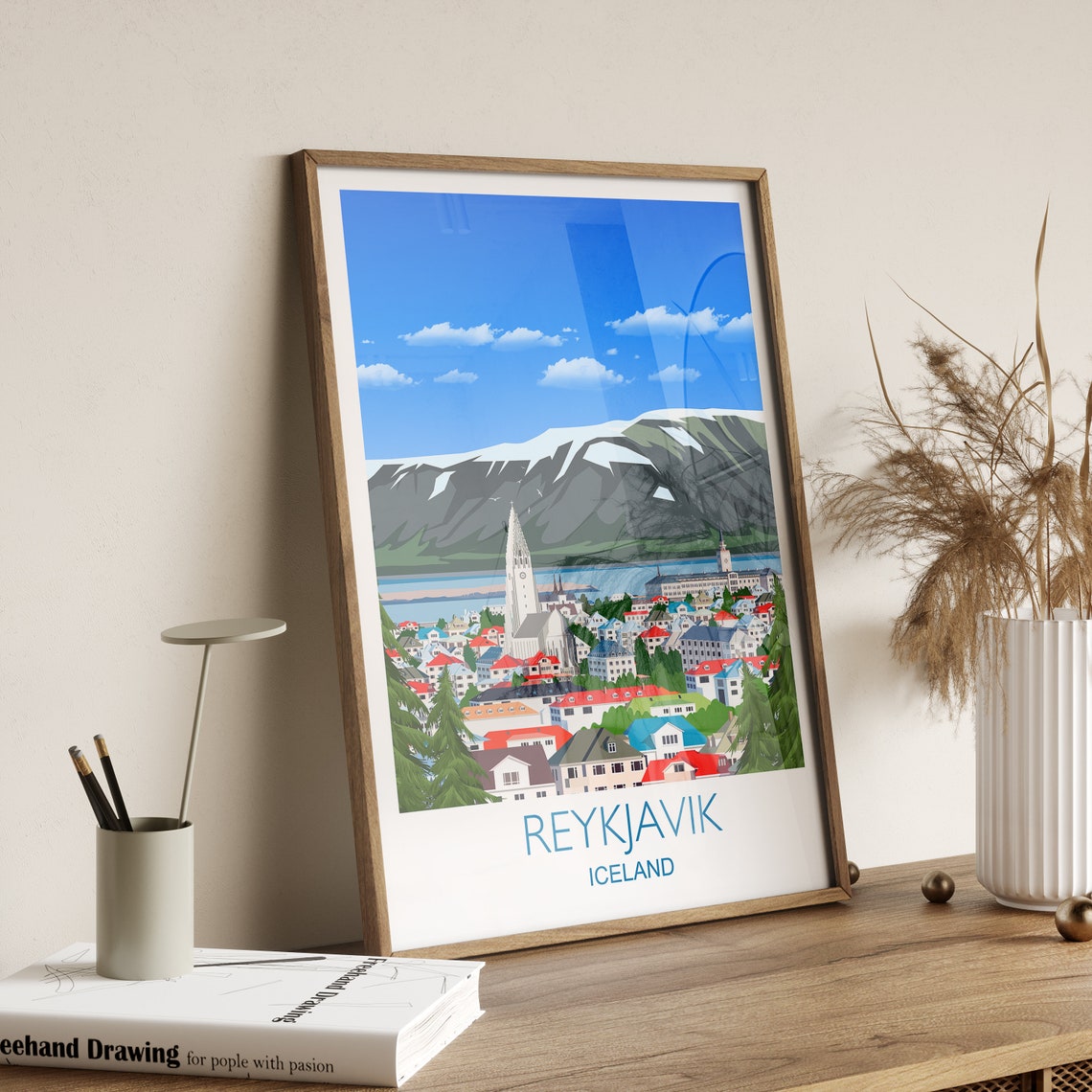 Reykjavik Art Lovers Gift Travel Poster - Image 2