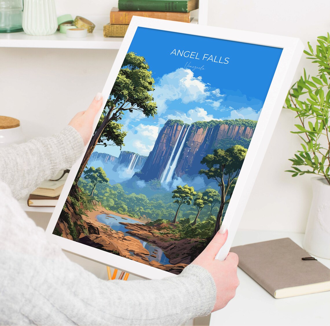 Angel Falls Venezuela Dramatic Waterfall Cliffs Travel Poster - Image 5