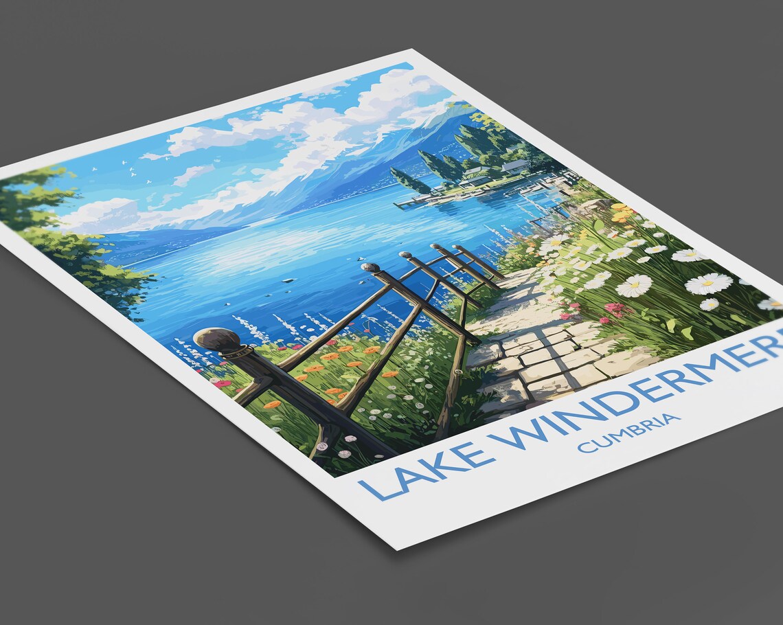 Lake Windermere Travel Poster, Cumbria England - Image 2