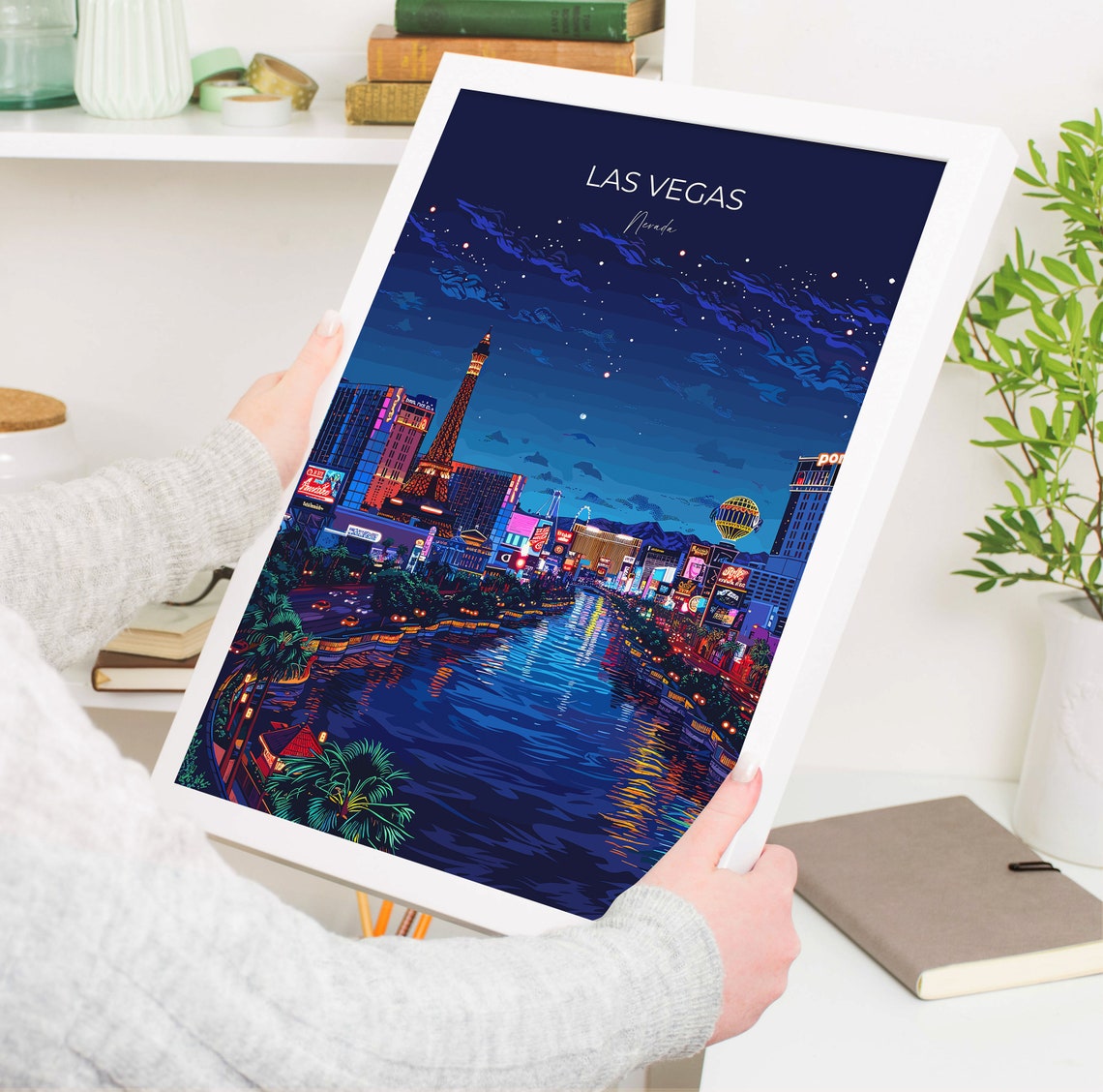 Las Vegas Travel Poster Travel Print Of Las Vegas Nevada Las Vegas Art Lovers Gift Usa Gift Wall Art Print - Image 3