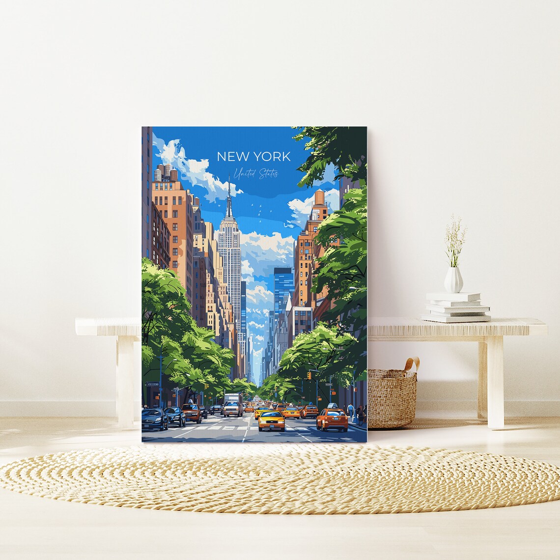 New York United States Empire State Building Street Travel Poster - Image 2
