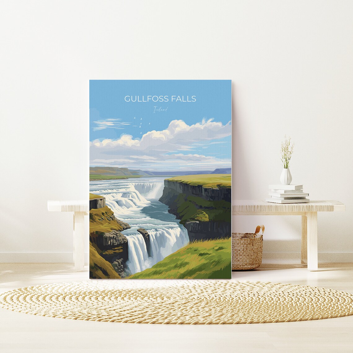 Gullfoss Falls Travel Poster, Iceland Art Print - Image 3