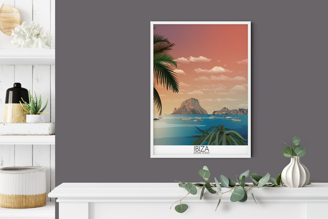 Ibiza Travel Poster, Balearic Islands Travel Print - Image 2