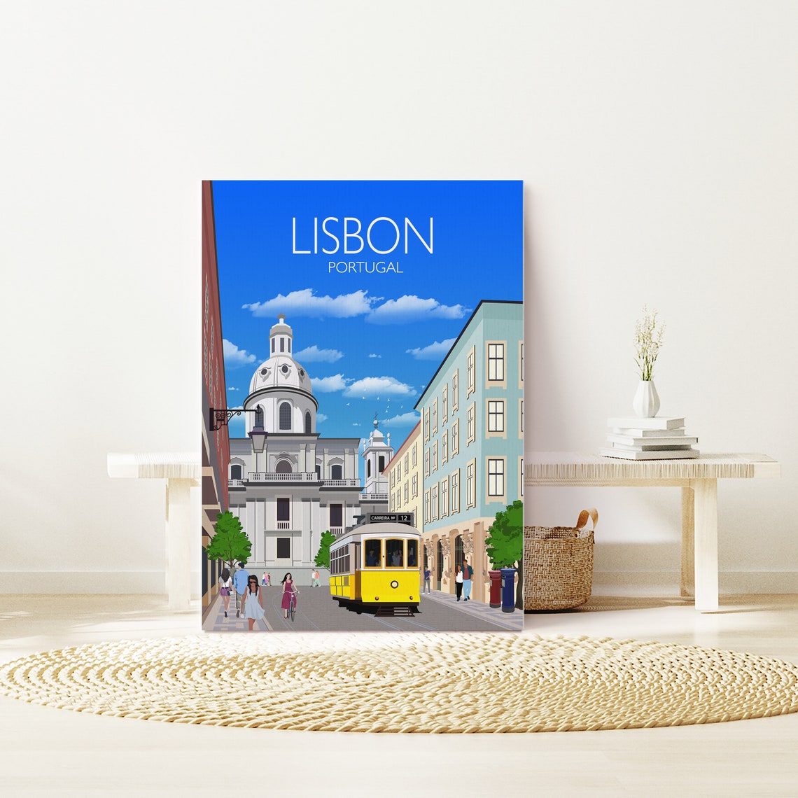 Travel Poster Of Lisbon Travel Print Of Lisbon Lisbon Portugal Lisbon Travel Poster Lisbon Cityscape - Image 3