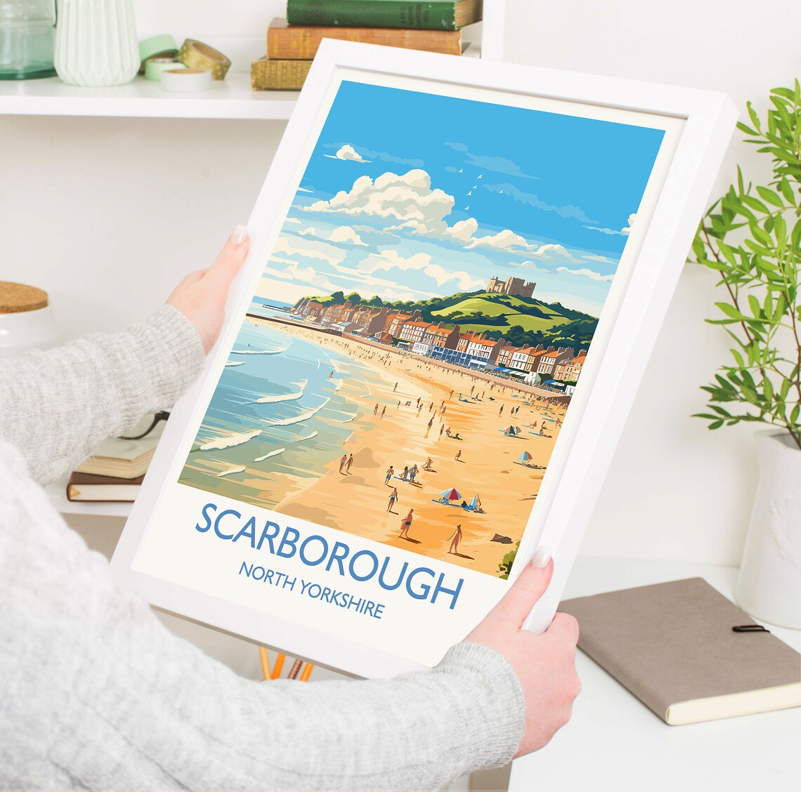 Scarborough Beach Travel Poster, North Yorkshire - Image 5