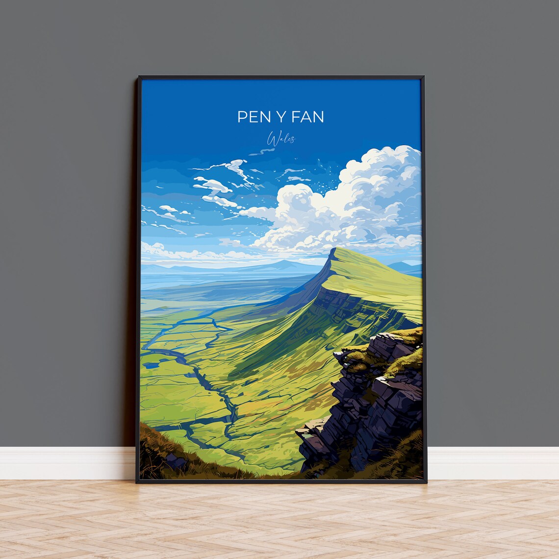 Pen Y Fan Travel Poster, Brecon Beacons Wales