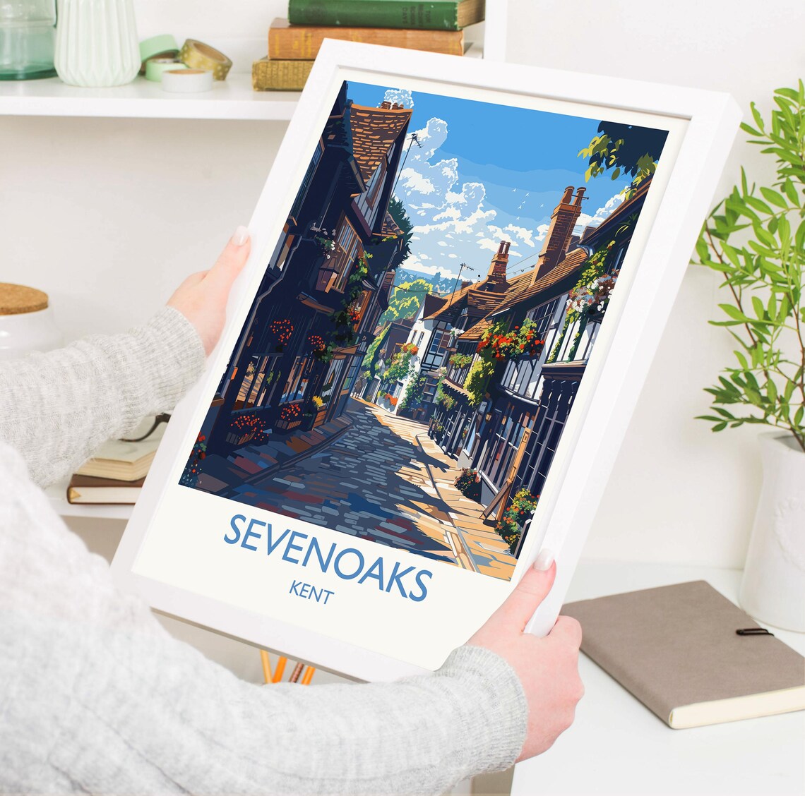 Sevenoaks Travel Poster Travel Print Of Sevenoaks Kent Countryside Art Gift England Sevenoaks Art Lovers Gift Wall Art Print - Image 3