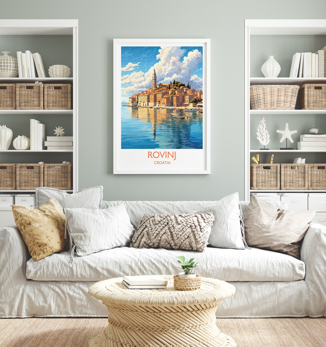 Rovinj Croatia Old Town Peninsula Harbor Church Tower Travel Poster - Image 4