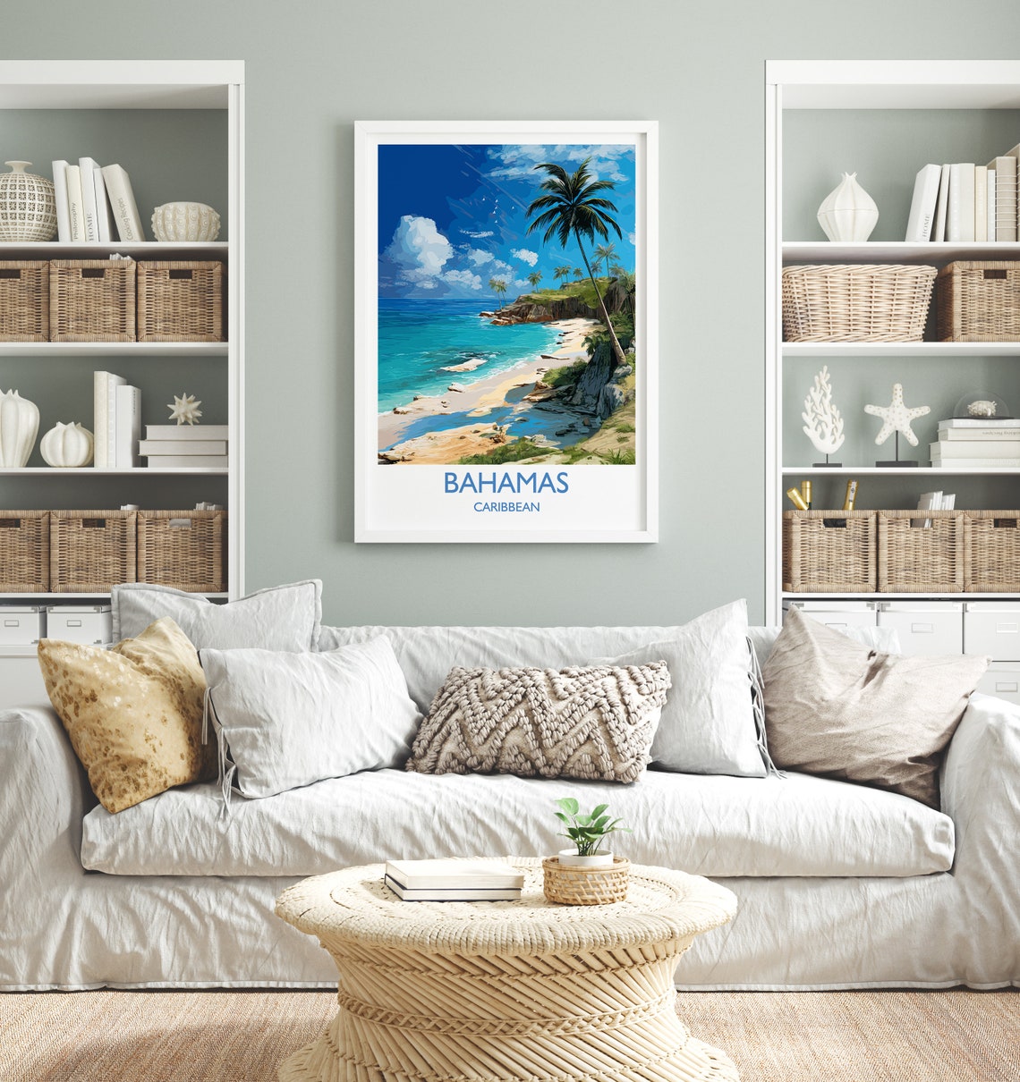 Bahamas Travel Poster Wall Art Travel Print Of Bahamas Caribbean Bahamas Art Lovers Gift Caribbean Gift Wall Art Print - Image 2