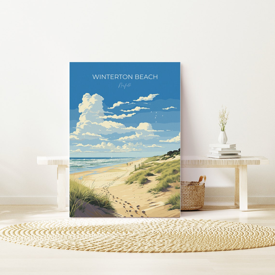 Winterton Beach Norfolk Sandy Dunes Seaside Day Travel Poster - Image 2