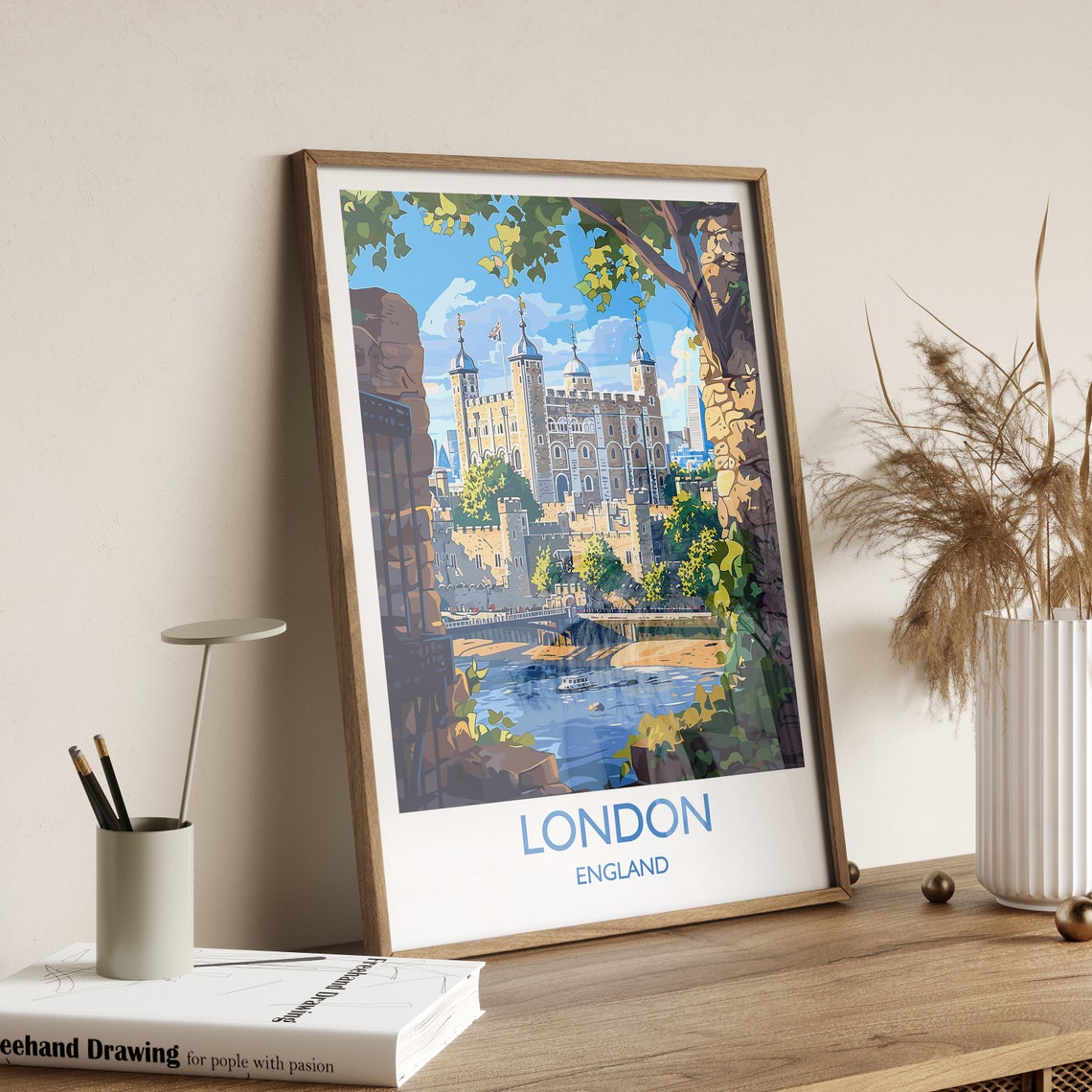 London Travel Print Wall Art Travel Poster Of London London Art Lovers Gift Tower Of London Art Gift - Image 2