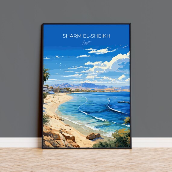 Sharm Elsheikh Travel Poster Travel Print Of Sharm Elsheikh Egypt Art Lovers Gift Sharm Elsheikh Wall Art