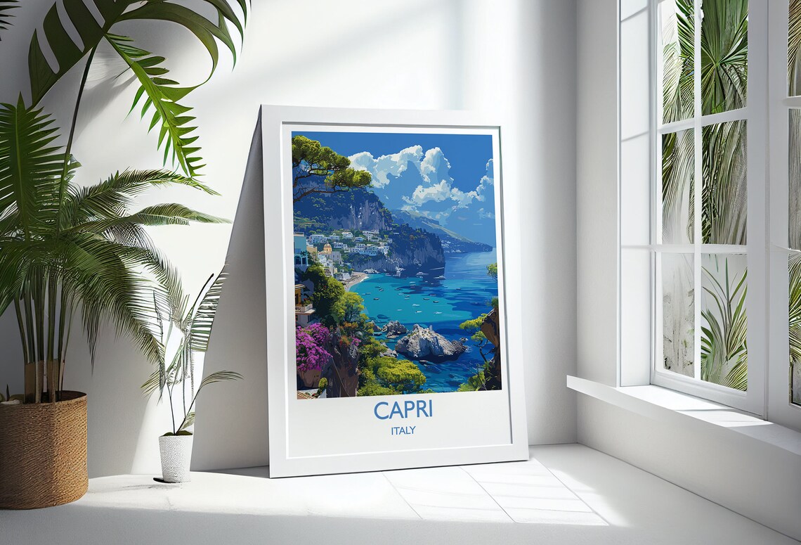 Capri Travel Poster, Amalfi Coast Gift Art Print - Image 2