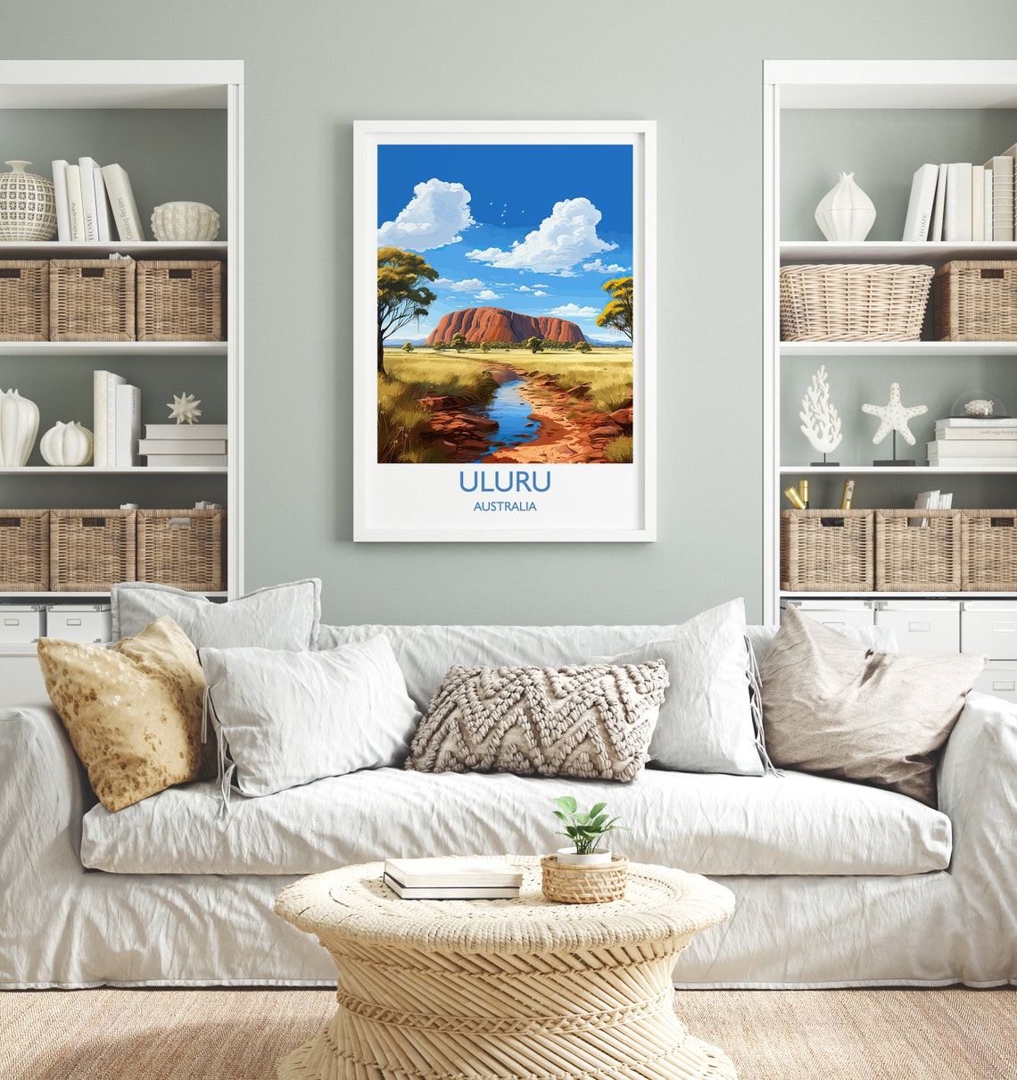 Uluru Australia Outback Desert Red Rock Blue Sky Travel Poster - Image 4