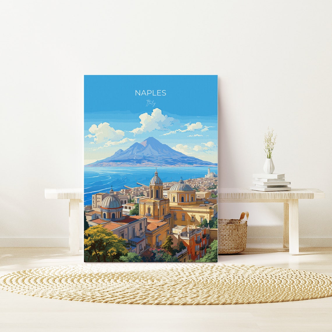 Naples Travel Print Travel Poster Of Naples Italy City Of Naples Italy Art Lovers Gift Naples Wall Art Print - Image 3