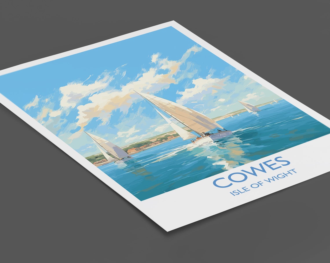 Cowes Isle Of Wight Sailing Boats Summer Regatta Travel Poster - Image 2