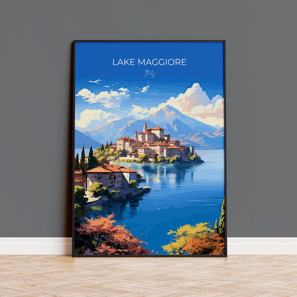 Lake Maggiore Travel Print Wall Art Travel Poster Of Lake Maggiore Lake Maggiore Art Lovers Gift Italy Italian Lakes Art Gift