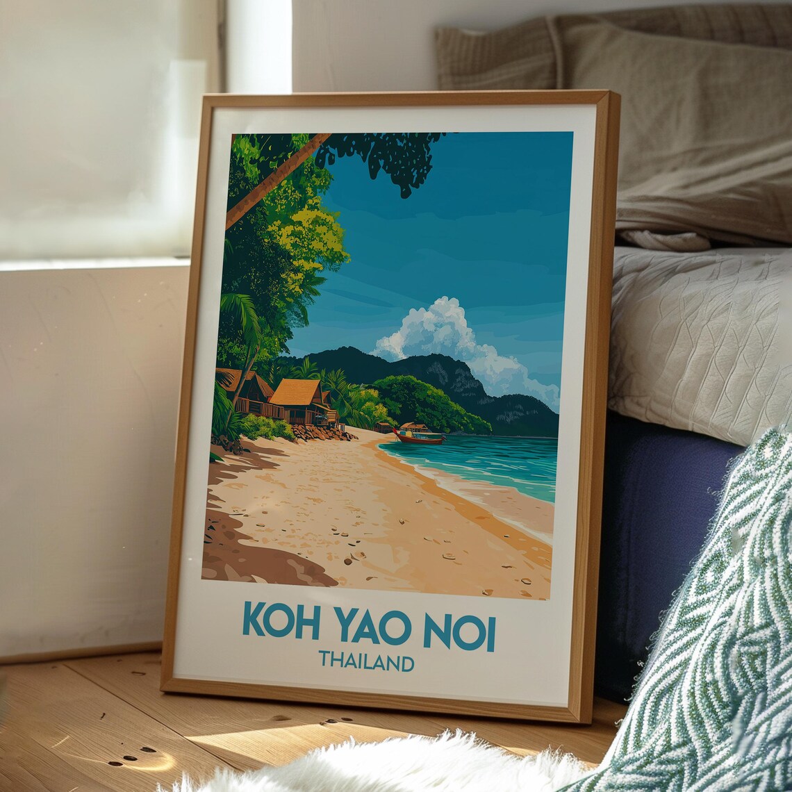 Koh Yao Noi Thailand Tropical Beach Longtail Boat Travel Poster - Image 3
