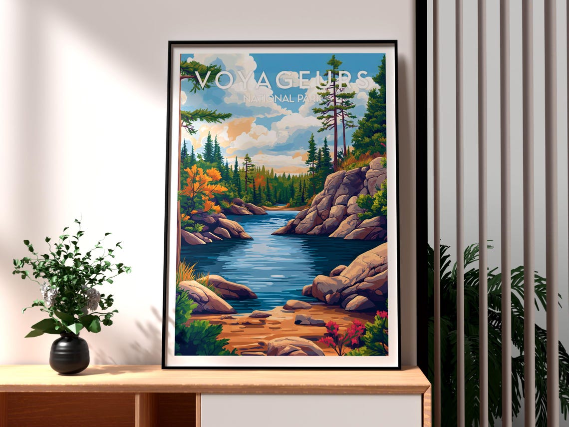 Voyageurs National Park Minnesota Forest Lake Pines Wilderness Poster