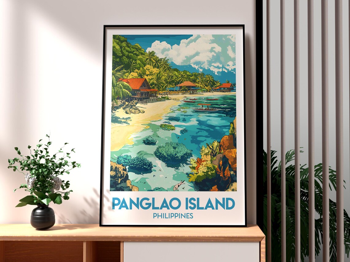 Panglao Island Philippines Coral Reef Beach Resort Travel Poster