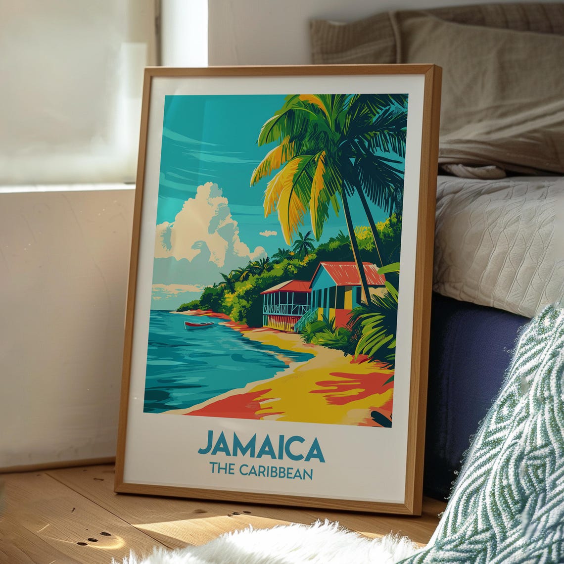 Jamaica Travel Poster Montego Bay Print Caribbean Wall Art Beach - Image 3
