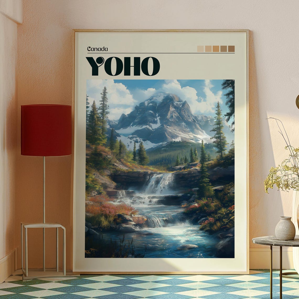 Yoho Canada Rocky Mountains Waterfall Alpine Lake Travel Poster - Image 2
