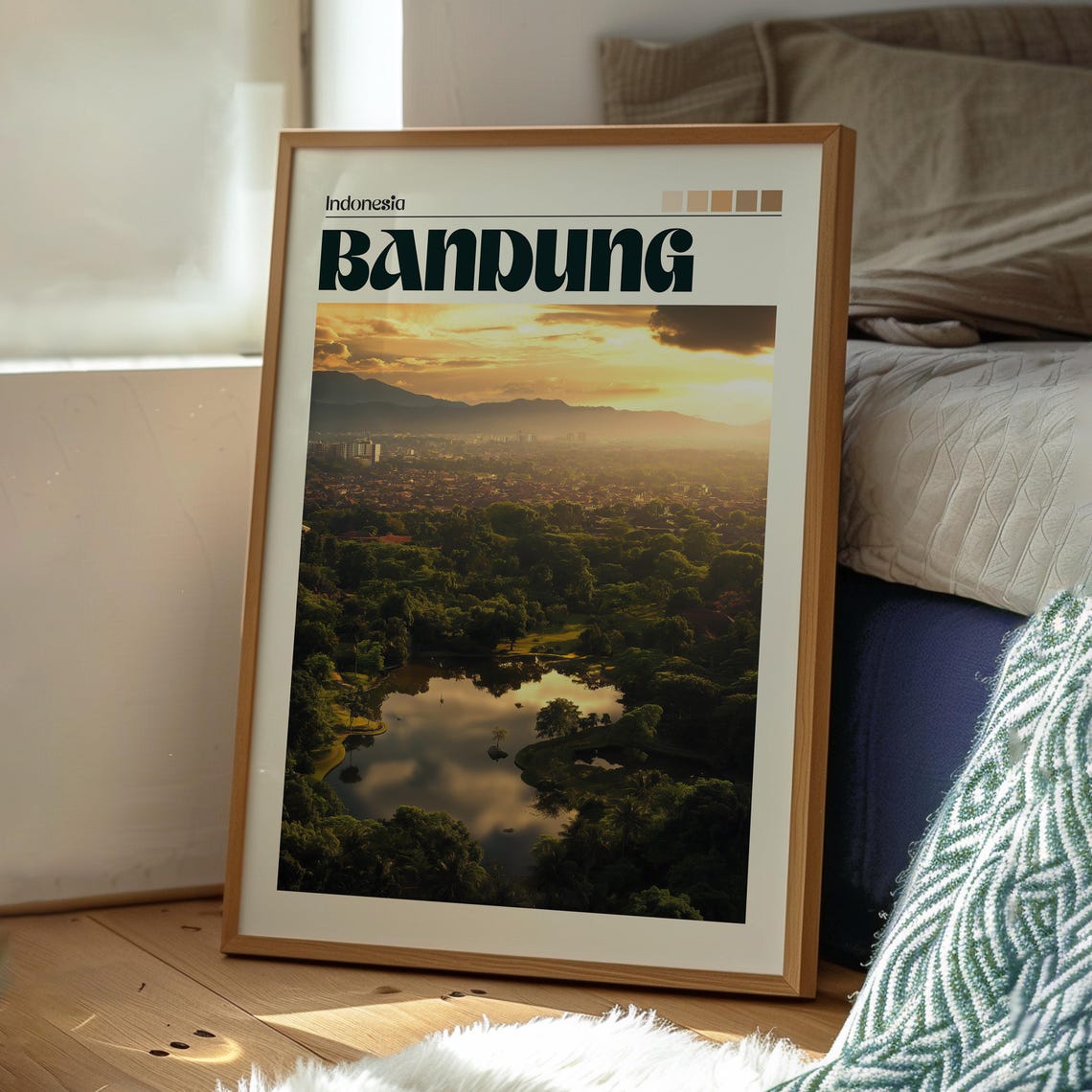 Bandung Travel Print Wall Art West Java Poster Backpacking Gift For Traveller Indonesia - Image 3