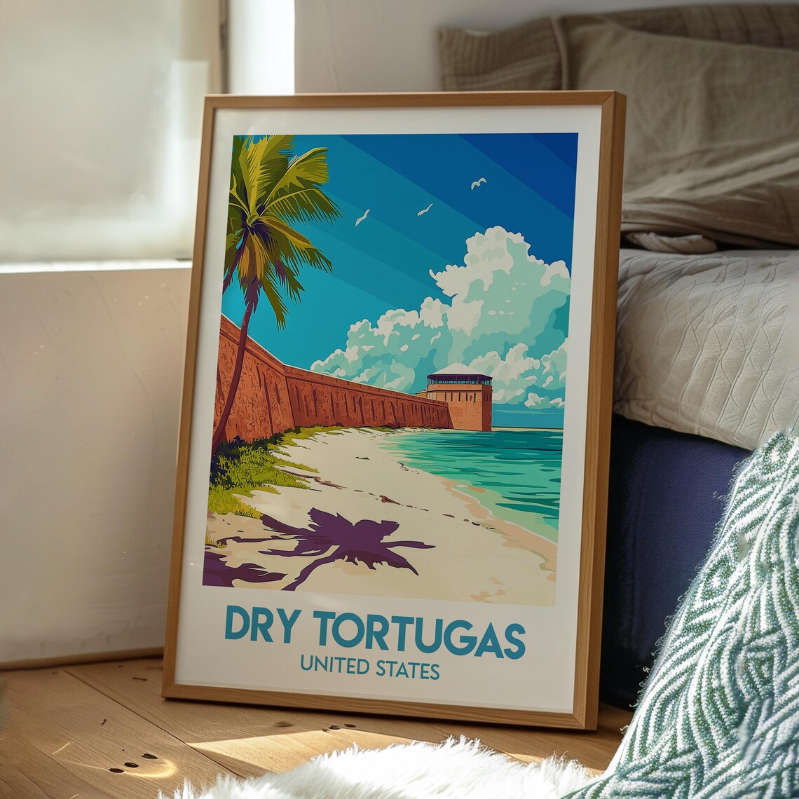 Dry Tortugas United States Fort Jefferson Brick Fort Beach Island Travel Poster - Image 3