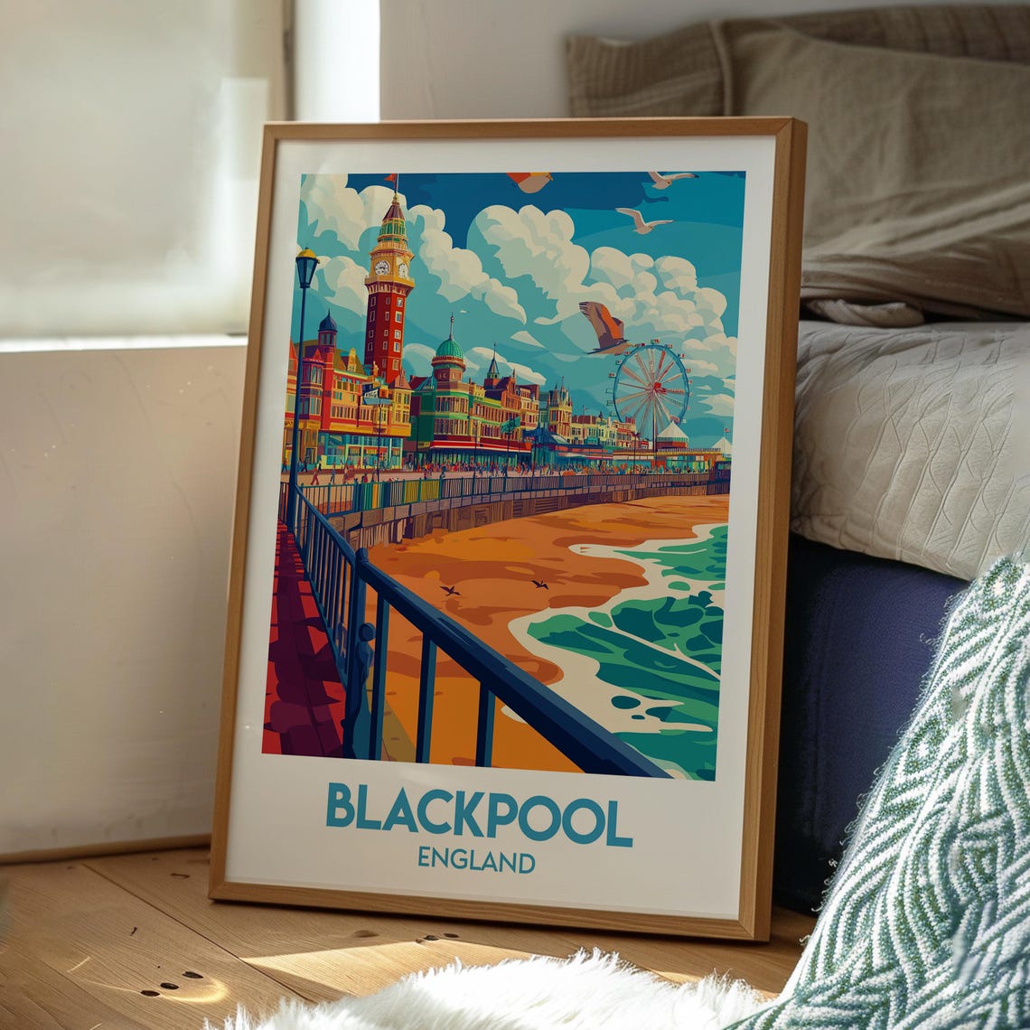 Blackpool England Seaside Pier Beach Amusement Travel Poster - Image 3