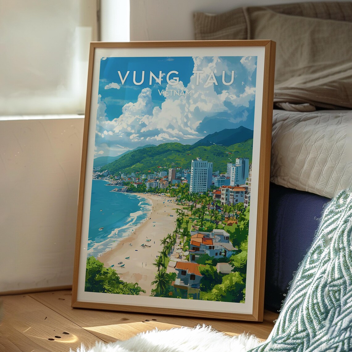 Vung Tau Vietnam Beach City Aerial Coastline Holiday View Poster - Image 3