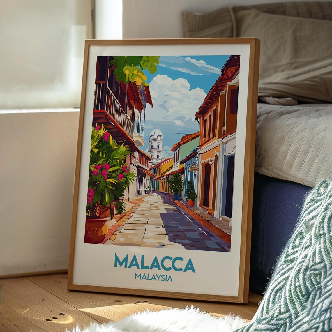 Malacca Print Malaysia Wall Art City Poster Jonker Street Travel Backpacking Melaka - Image 3