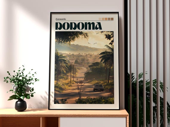 Dodoma Travel Print Tanzania Wall Art Poster Africa City