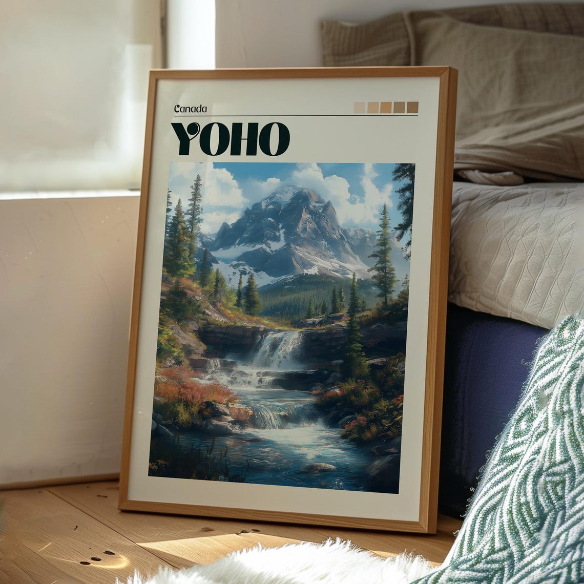Yoho Canada Rocky Mountains Waterfall Alpine Lake Travel Poster - Image 3