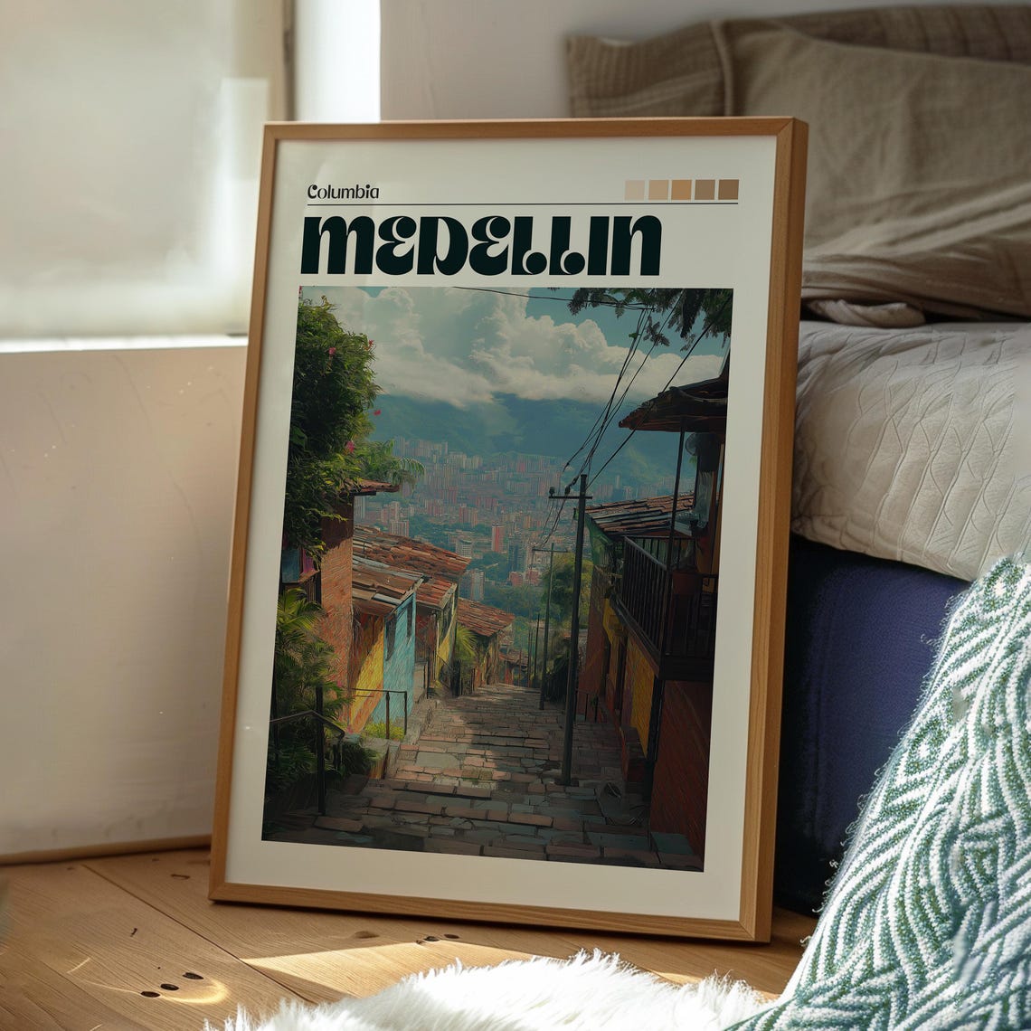 Medellin Poster Art Colombia Travel Print Wall Backpacking South America - Image 3