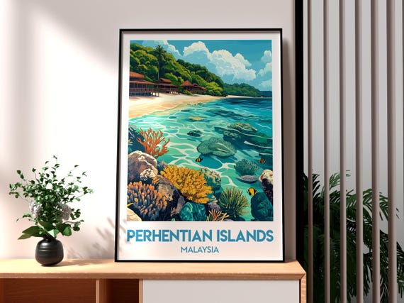 Perhentian Islands Travel Poster, Malaysia Wall Art