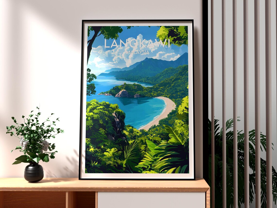 Langkawi Travel Poster, Malaysia Island Wall Art