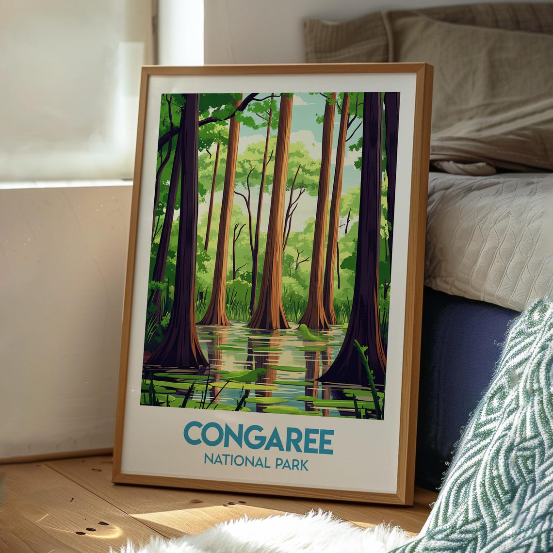 Congaree National Park Old Growth Swamp Forest Travel Poster - Image 3