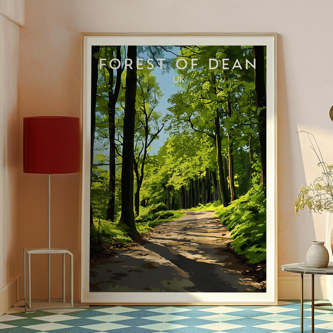 Forest of Dean UK Sunlit Woodland Trail England Countryside Poster - Image 2
