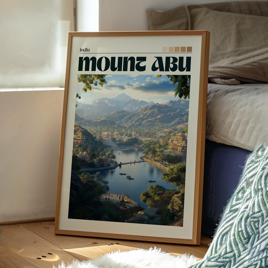 Mount Abu India Nakki Lake Hills Palaces Scenic Travel Poster - Image 3