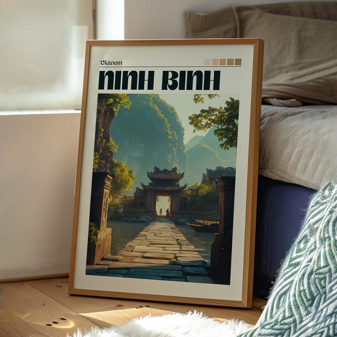 Ninh Binh Print Vietnam Wall Art Poster Travel Backpacking Mountains Viet - Image 3