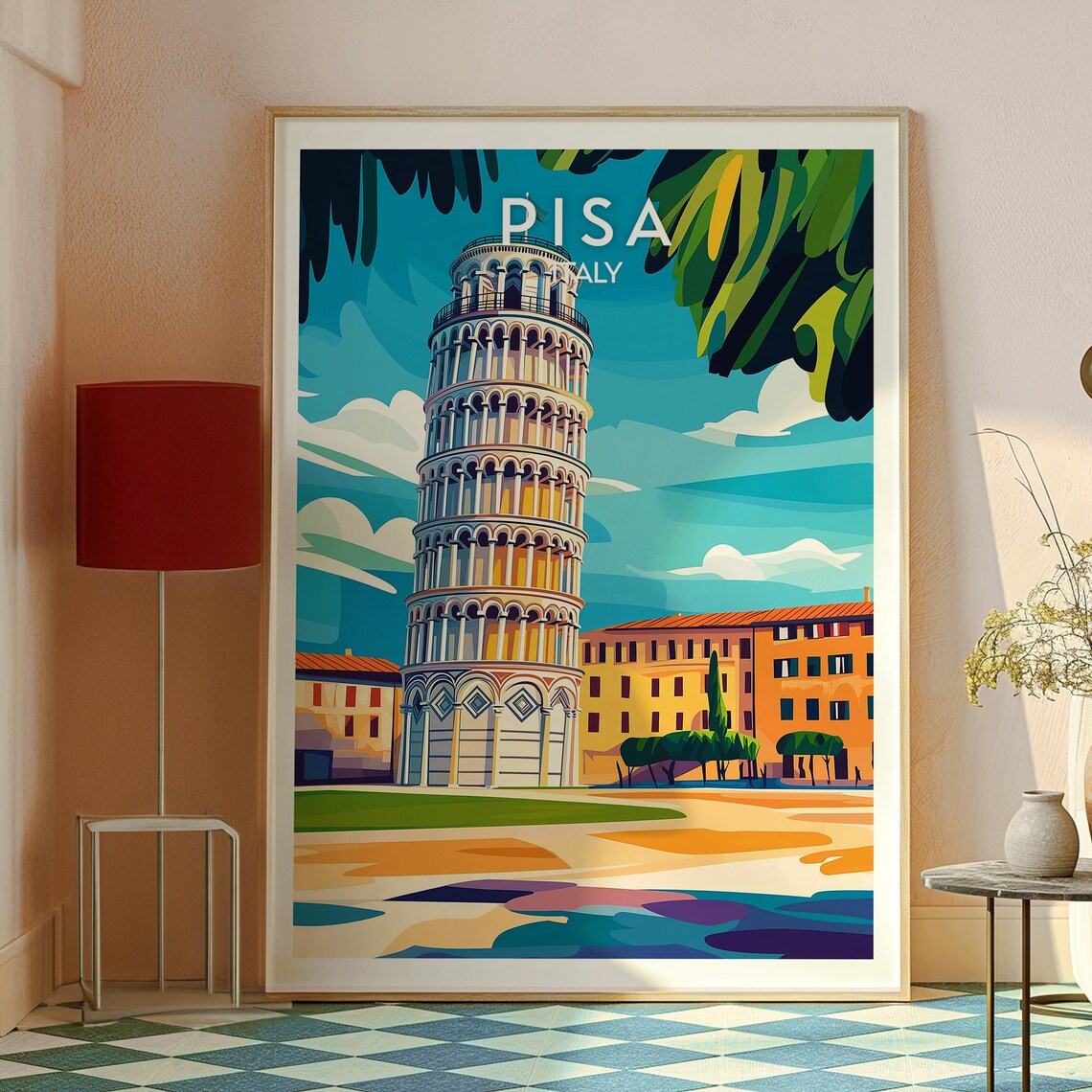 Pisa Italy Leaning Tower of Pisa Plaza Cypress Garden Poster - Image 2