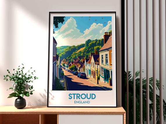 Stroud Travel Poster, Gloucestershire England Art Print