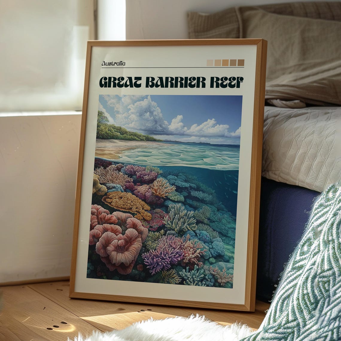 Great Barrier Reef Australia Tropical Coral Reef Island Poster - Image 3