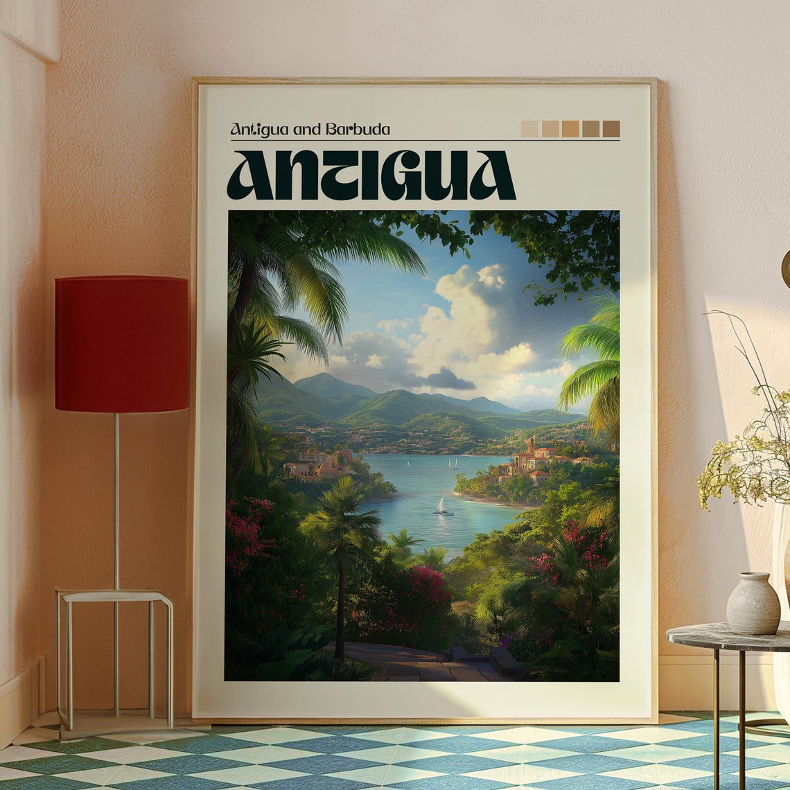 Antigua Travel Print The Caribbean Wall Art And Barbuda - Image 2