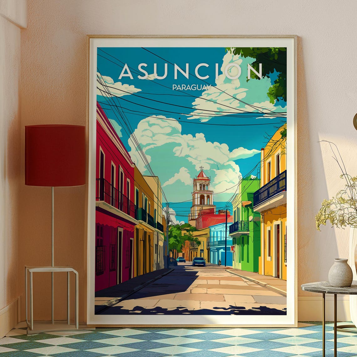 Asuncion Poster Paraguay Art Travel Print Wall Backpacking South America - Image 2