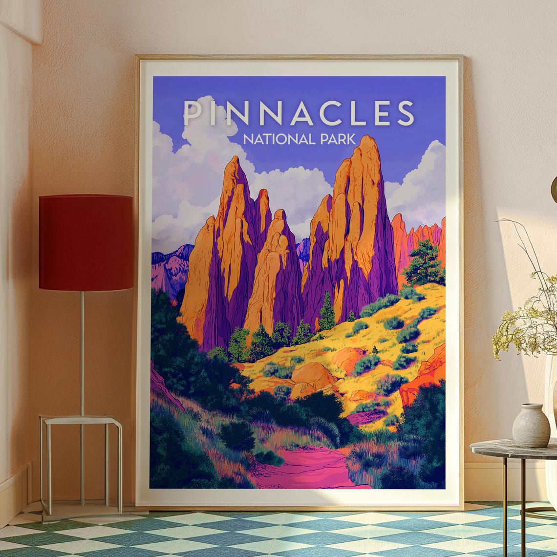 Pinnacles National Park Desert Spires Valley Trail Scene Poster - Image 2